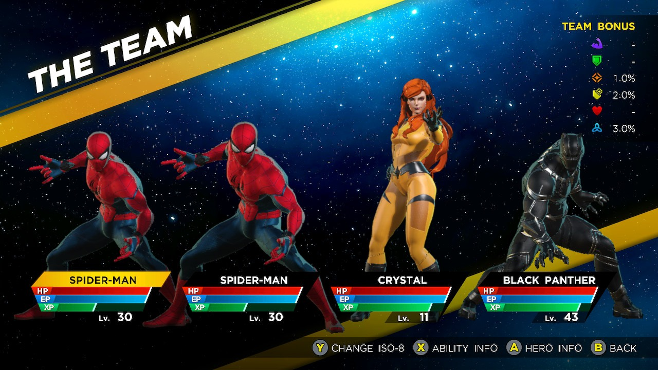 Illustration for article titled Glitch Allows 4 Spider-Mans In One Marvel Ultimate Alliance 3 Party